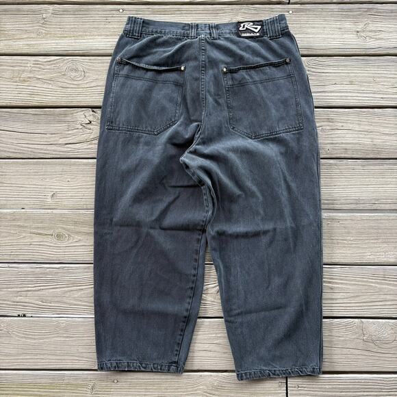Vintage 90s Results Jeans Mens Size 38x27 Wide Leg Jnco Style Skater Rave Baggy - Picture 1 of 4